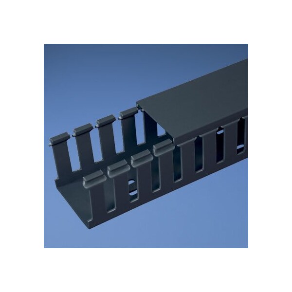 Base Wiring Duct, Type G, Wide Slot, Black, 2.5" x 3" x 1' (6-Pack)